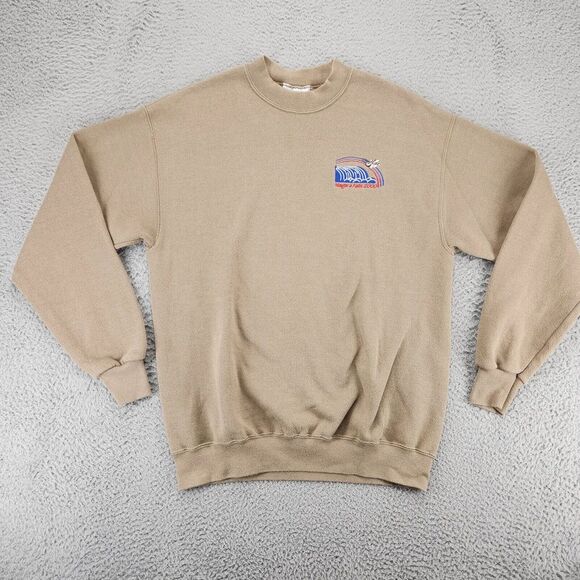 Lee Sweater Mens‎ Medium Brown Vintage Heavyweight Niagara Falls 200 Long Sleeve - Picture 1 of 9
